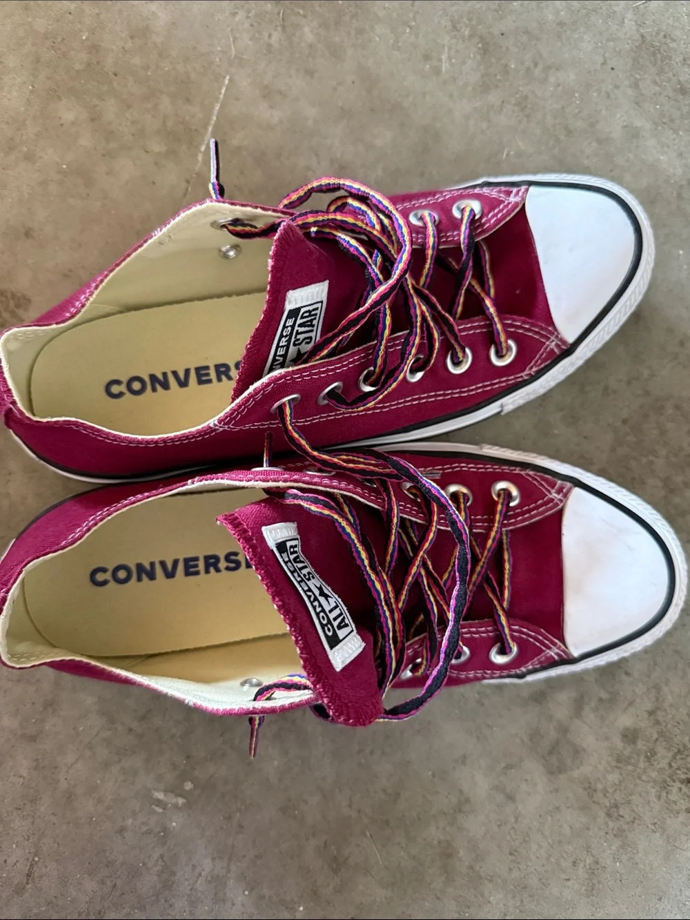 Converse Burgundy Low-Top Sneakers with White Soles
